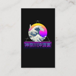 Retro Great Wave off Kanagawa Vaporwave Visitenkarte