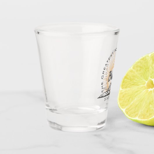 Retro Greatest Adventure Begins Bride Keepsake Schnapsglas (Links)