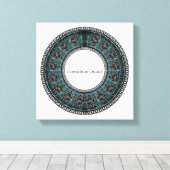 Retro Greek Disc Leinwanddruck (Insitu (Holzboden))