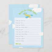 Retro Green Airplane Baby Dusche Wünsche für Baby Einladung (Vorne/Hinten)