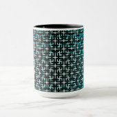 Retro Green and Black Abstract Tasse (Zentrum)