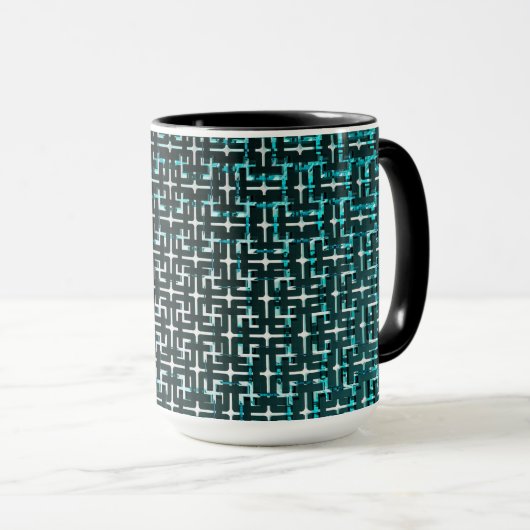 Retro Green and Black Abstract Tasse (VorderseiteRechts)