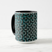 Retro Green and Black Abstract Tasse (Vorderseite Links)