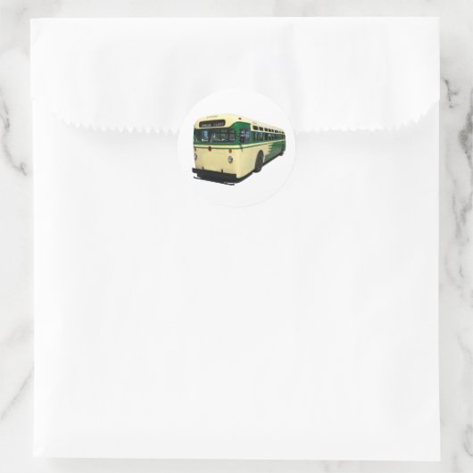 Retro Green and Cream Sab Francisco Muni Bus stick Runder Aufkleber (Tasche)