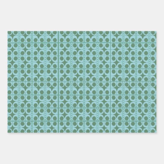 Retro Green and Teal Polka Dot Gift Wrap Geschenkpapier Set (Vorderseite 2)