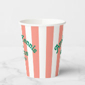 Retro Green Après Tennis Social Club Pink Stripe Pappbecher (Links)