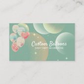 Retro Green Balloons Event Party Planer Visitenkarte (Vorderseite)