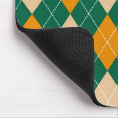 Retro Green Beige Mustard Raute Diamond Muster Mousepad (Ecke)