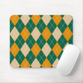 Retro Green Beige Mustard Raute Diamond Muster Mousepad (Mit Mouse)