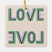 Retro Green Black Blue Tennis Score Liebe Keramikornament (Vorderseite)