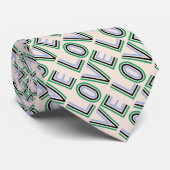 Retro Green Black Blue Tennis Score Liebe Krawatte (Gerollt)