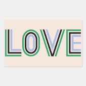 Retro Green Black Blue Tennis Score Liebe Rechteckiger Aufkleber (Vorderseite)