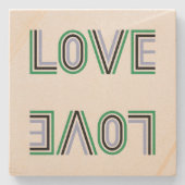 Retro Green Black Blue Tennis Score Liebe Steinuntersetzer (Vorderseite)