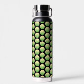 Retro Green Black Polka Dots Name Trinkflasche (Rückseite)