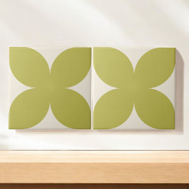 Retro Green Bloral Petal Mitte Jahrhundert Moderne Fliese