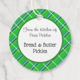 Retro Green Blue Kariert Custom Baking Tag Geschenkanhänger