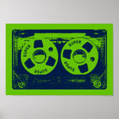 Retro Green & Blue Kassettenband Poster (Vorne)