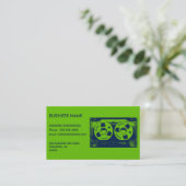 Retro Green & Blue Kassettenband Visitenkarte (Stehend Vorderseite)