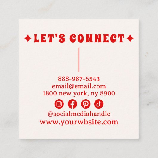 Retro Green Bold 70's Groovy Checkered Trendy Fun Quadratische Visitenkarte (Rückseite)