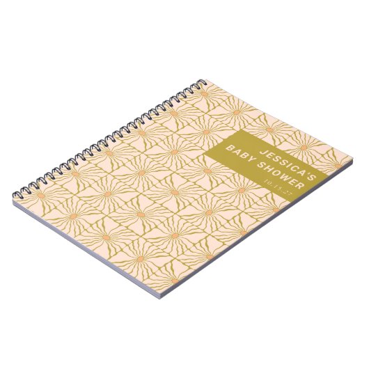 Retro Green Botanical Custom Baby Shooting Geschen Notizblock (Linke Seite)