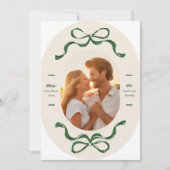 Retro Green Bows Oval Arch Foto Weihnachten (Vorderseite)