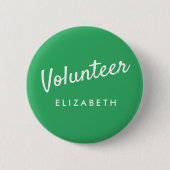 Retro Green Button back Volunteer Buttons (Vorderseite)