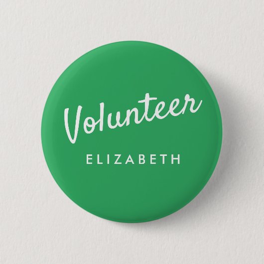 Retro Green Button back Volunteer Buttons (Vorderseite)