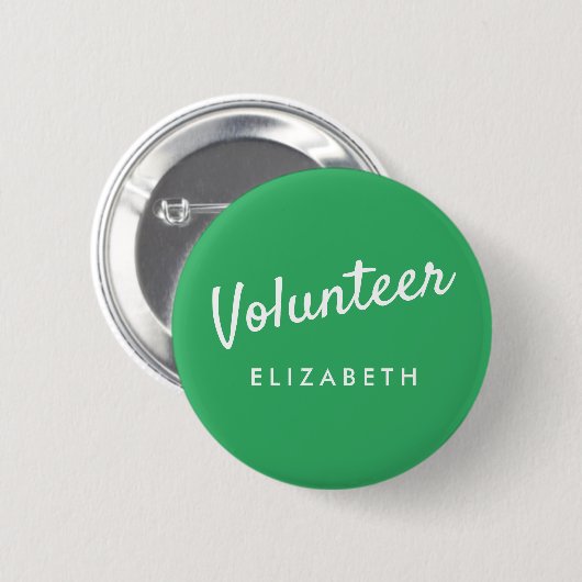 Retro Green Button back Volunteer Buttons (Vorne & Hinten)