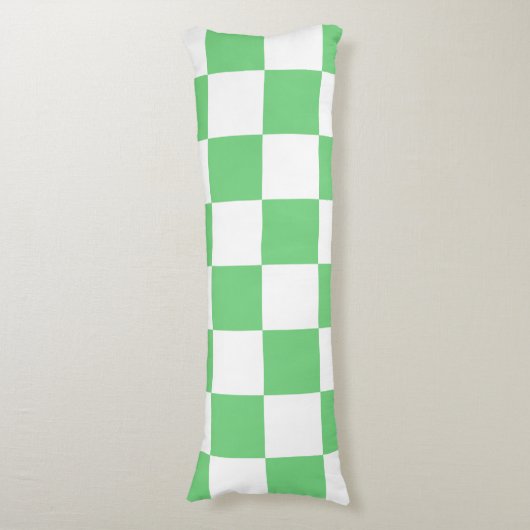 Retro Green Chessboard Tile Y2K Ästhetisches Muste Seitenschläferkissen (Vorderseite Vertikal)
