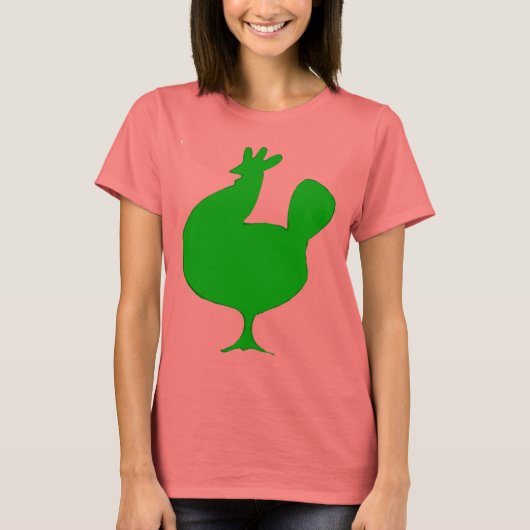 Retro Green Chicken T-Shirt (Vorderseite)