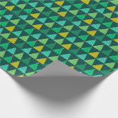 Retro Green Christmas Trees Geschenkpapier (Ecke)