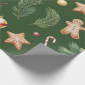 Retro Green Christmas Wrapping Pape Geschenkpapier (Ecke)