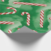 Retro Green Christmas Wrapping Paper Geschenkpapier (Ecke)