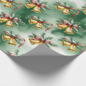 Retro Green Christmas Wrapping Paper Geschenkpapier (Ecke)
