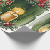 Retro Green Christmas Wrapping Paper Geschenkpapier (Ecke)