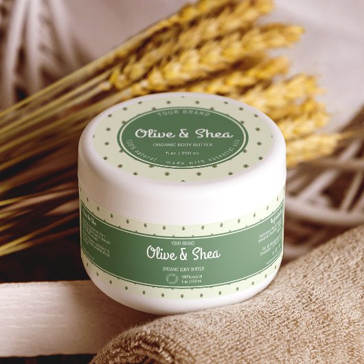 Retro Green Circle Cosmetics JAR Lid Label Runder Aufkleber