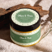 Retro Green Circle Cosmetics JAR Lid Label Runder Aufkleber