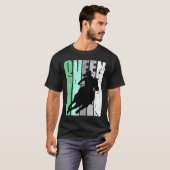 Retro Green Cowgirl Queen Rodeo Women Barrel Racer T-Shirt (Vorne ganz)