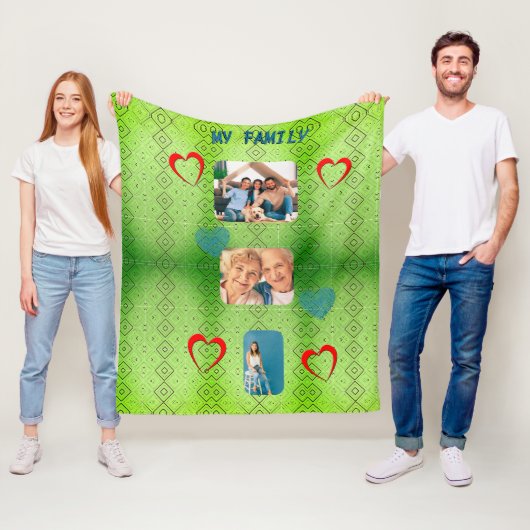 Retro Green Diamond Muster Fleece Blanket (Beispiel)