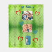 Retro Green Diamond Muster Fleece Blanket (Vorderseite)