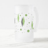 Retro Green Diamond & Sternexplosionen Mattierte T Mattglas Bierglas (VorderseiteRechts)