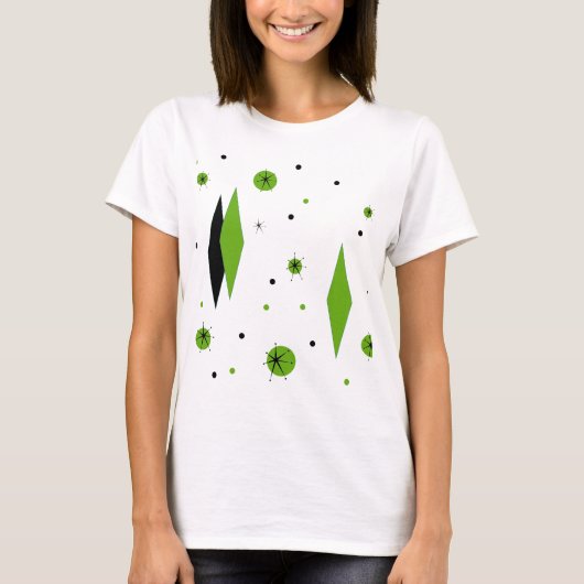 Retro Green Diamonds and Sternexplosionen T - Shir T-Shirt (Vorderseite)