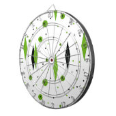 Retro Green Diamonds & Sternexplosionen Dart Board Dartscheibe (Vorderseite rechts)