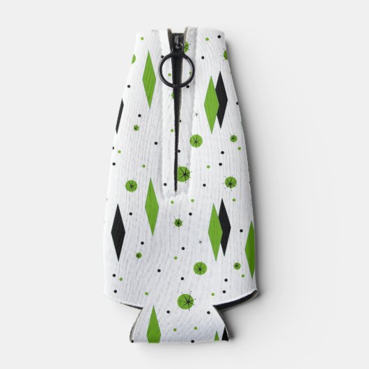 Retro Green Diamonds & Sternexplosionen Flasche Co Flaschenkühler (Rückseite)