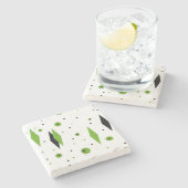 Retro Green Diamonds & Sternexplosionen Mable Unte Steinuntersetzer (Seitenansicht)