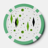 Retro Green Diamonds & Sternexplosionen Poker Chip (Rückseite)