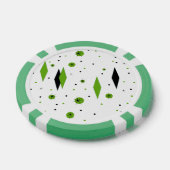 Retro Green Diamonds & Sternexplosionen Poker Chip (Einzeln)