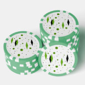 Retro Green Diamonds & Sternexplosionen Poker Chip (Stapel)