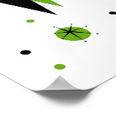 Retro Green Diamonds & Sternexplosionen Poster (Ecke)
