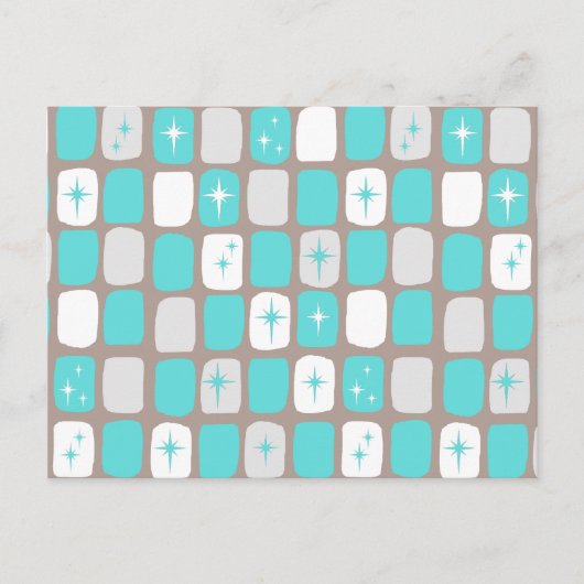 Retro Green Diamonds & Sternexplosionen Postkarte (Vorderseite)
